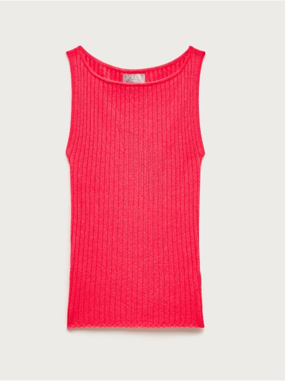 J crew tropical ruby Featherweight cashmere boatneck ribbed tank top
